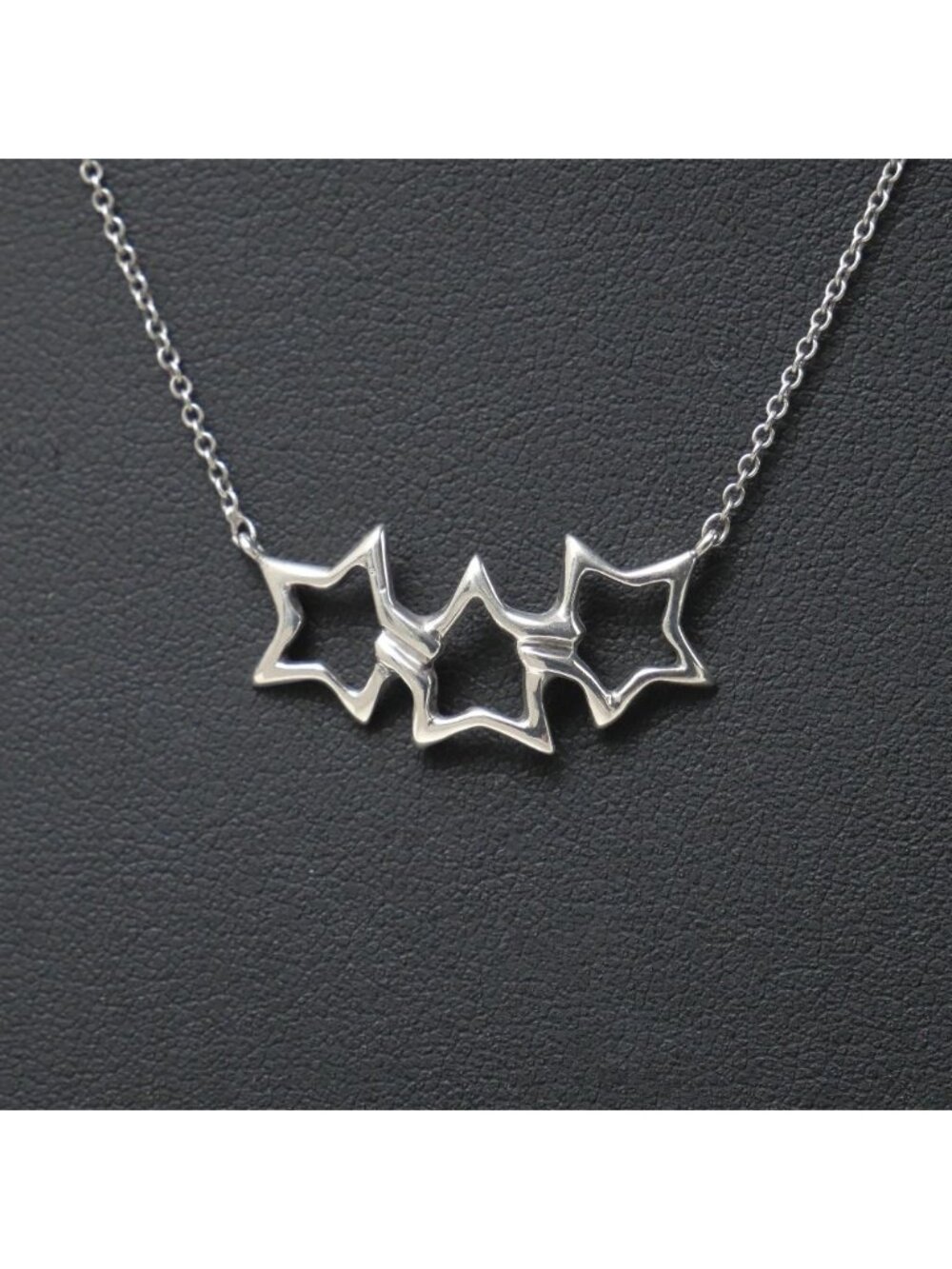 Tiffany & Co Vintage Necklace Triple Star 925 Sterling Silver